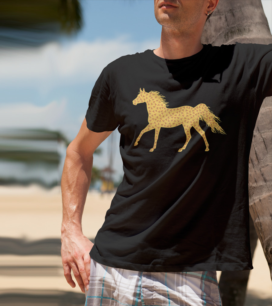 Cute Horse Pepperoni Pizza T-Shirt