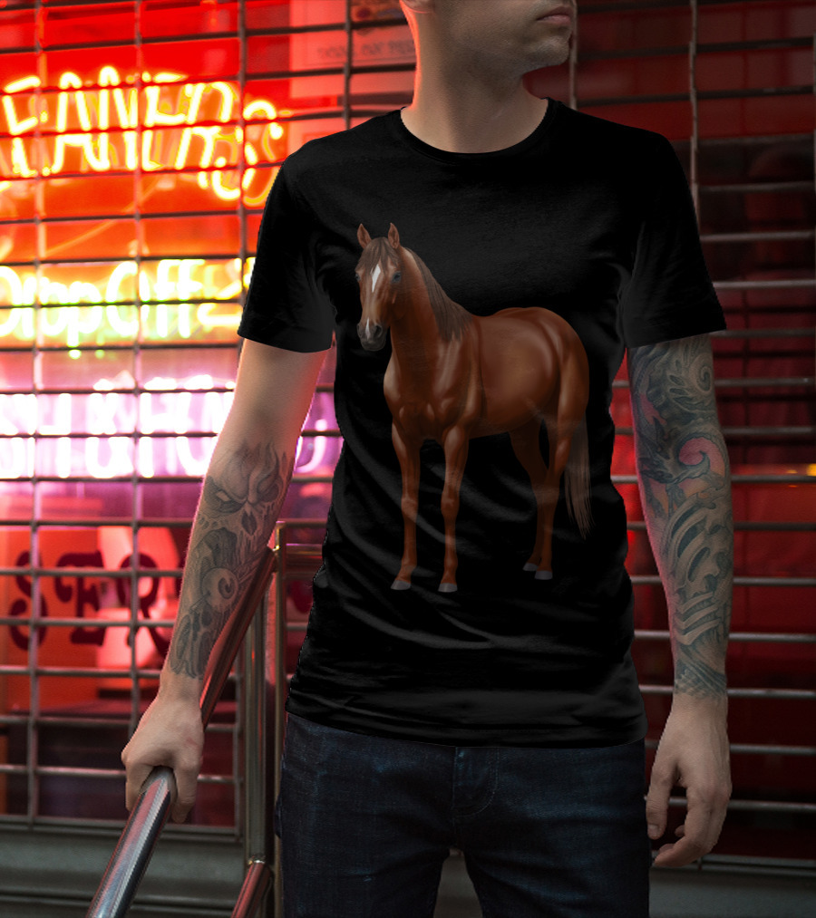 Dark Sorrel Chestnut Quarter Horse Stallion Majestic T-Shirt