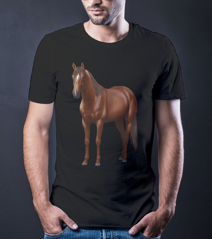Dark Sorrel Chestnut Quarter Horse Stallion Majestic T-Shirt