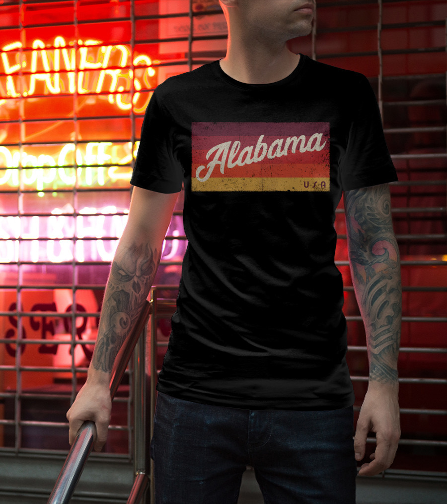 Alabama USA Vintage Retro Classic State T-Shirt