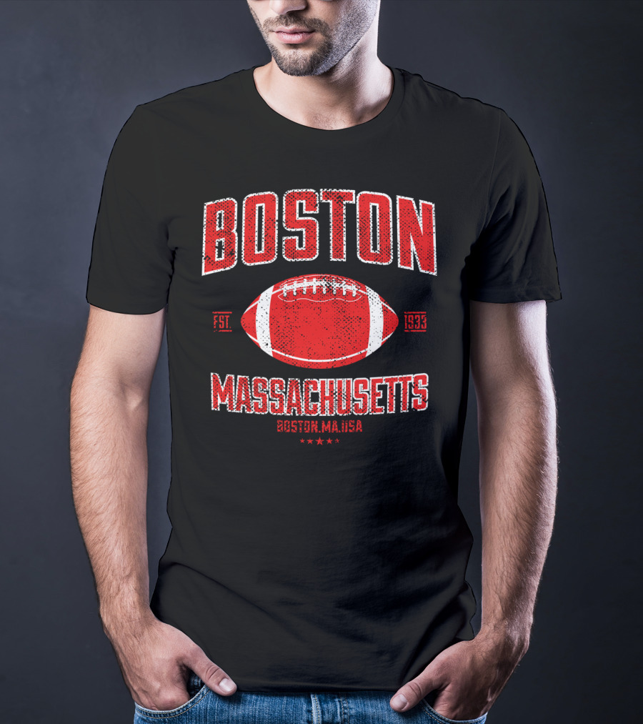 Boston Massachusetts Vintage American Football Est 1933 T-Shirt