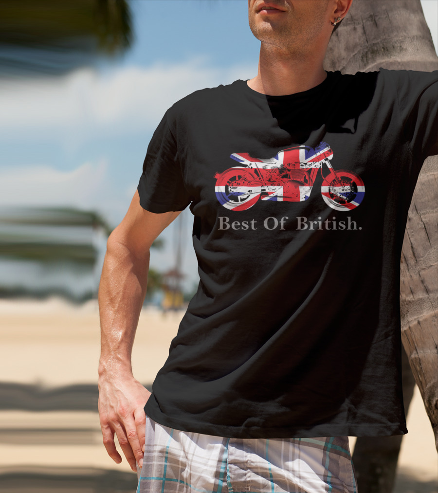 British Biker Best Of British Classic Cafe Racer Union Jack T-Shirt