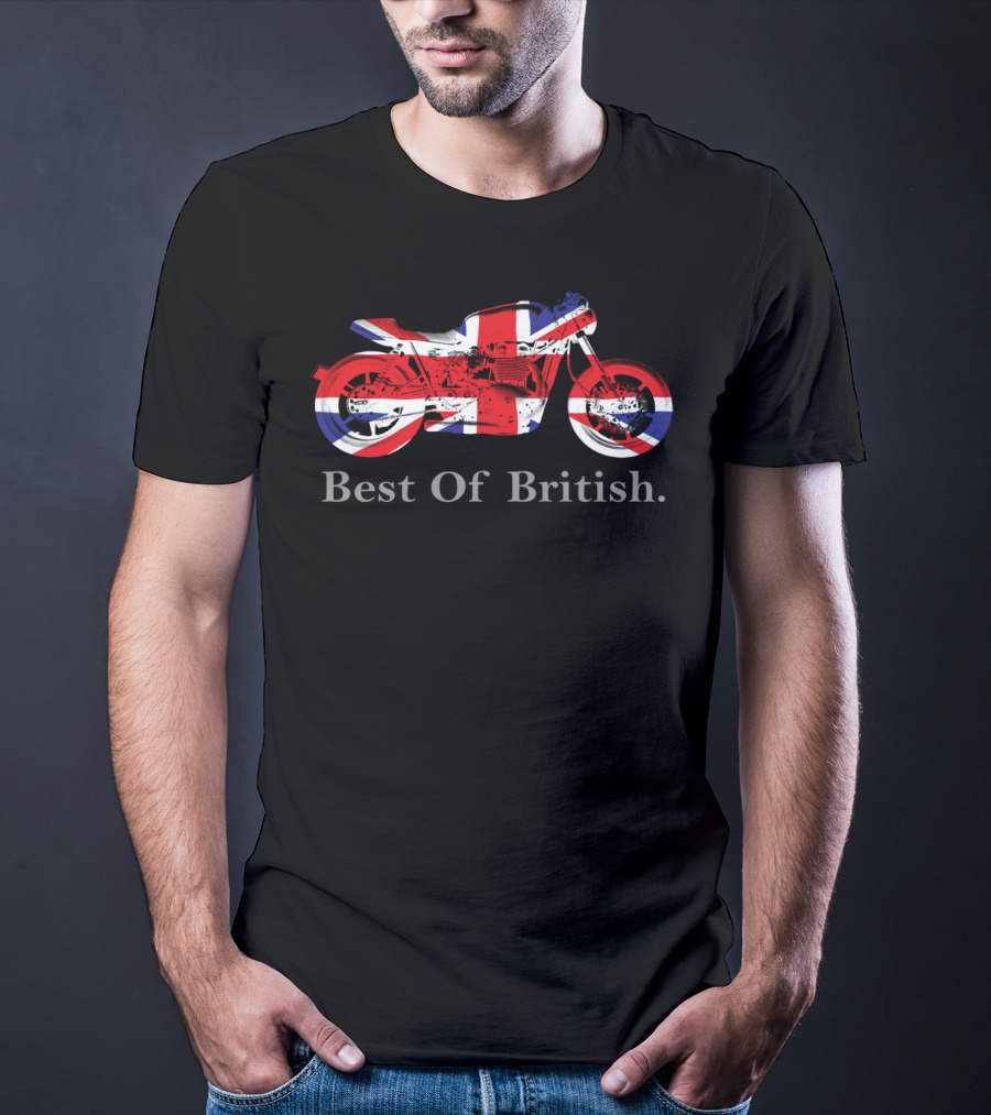 British Biker Best Of British Classic Cafe Racer Union Jack T-Shirt