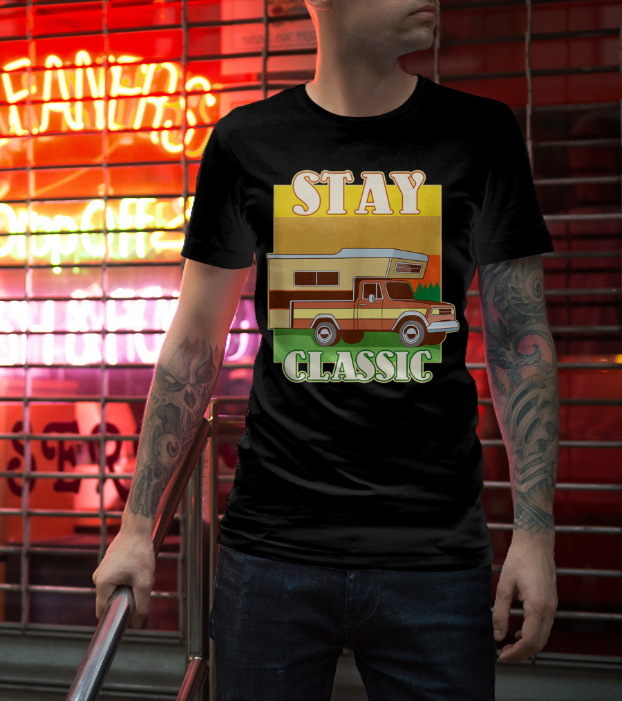 Stay Classic Camping And RV Vintage Camper T-Shirt