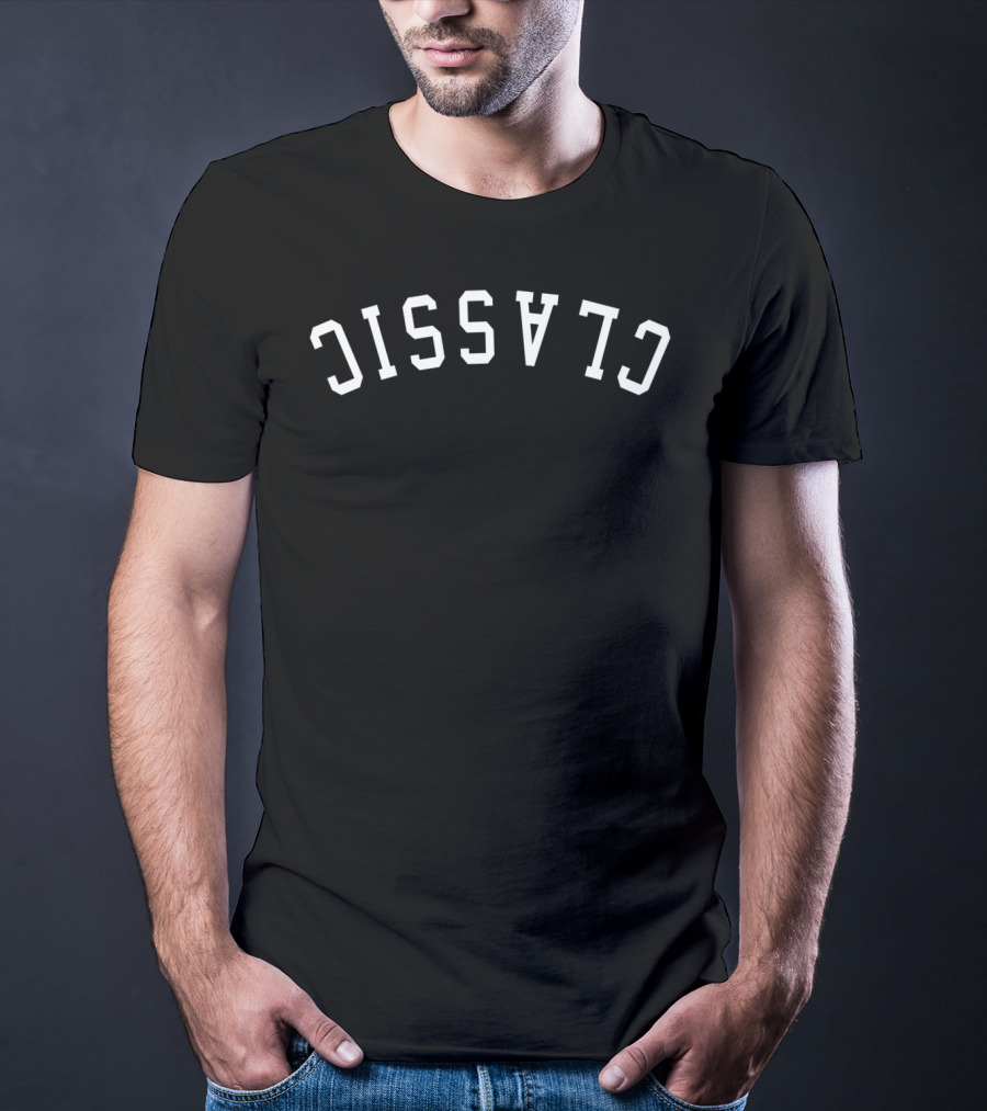 Classic Curved Upside Down Word Only T-Shirt