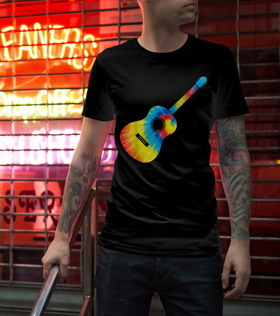 Classic Vintage Guitar Tie-Dye T-Shirt