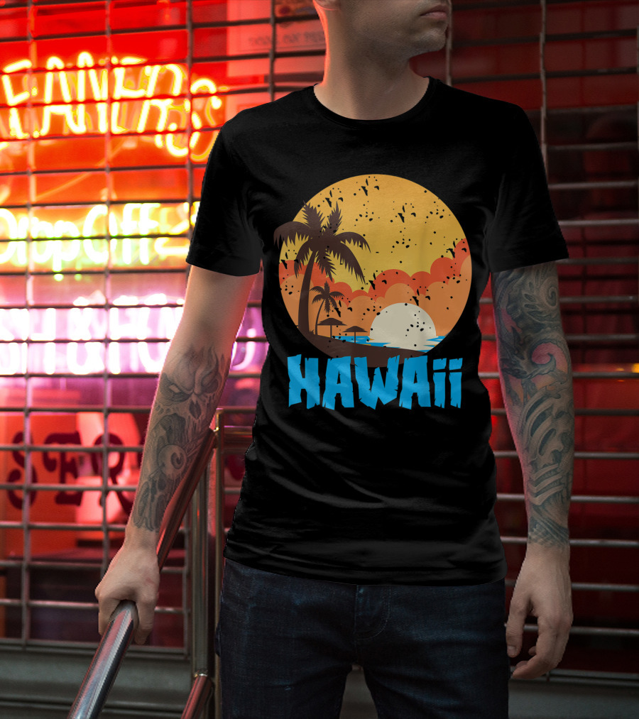 Hawaii Sunset Palm Beach T-Shirt