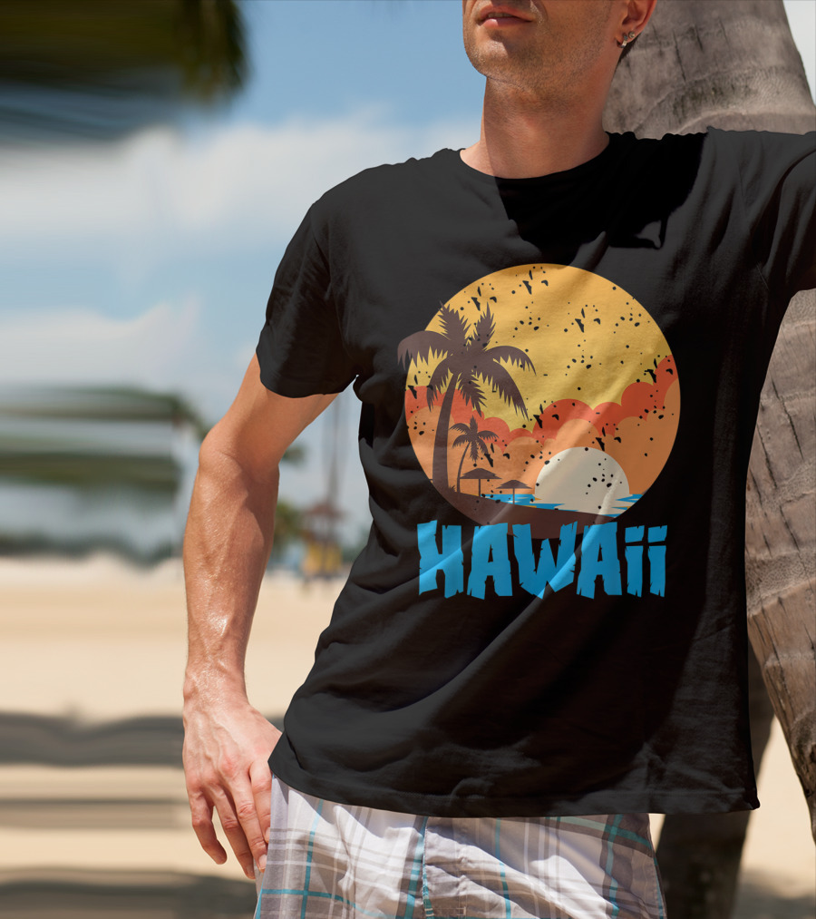 Hawaii Sunset Palm Beach T-Shirt