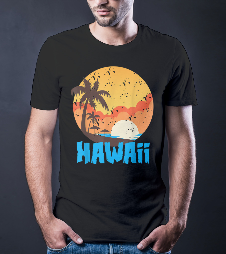 Hawaii Sunset Palm Beach T-Shirt