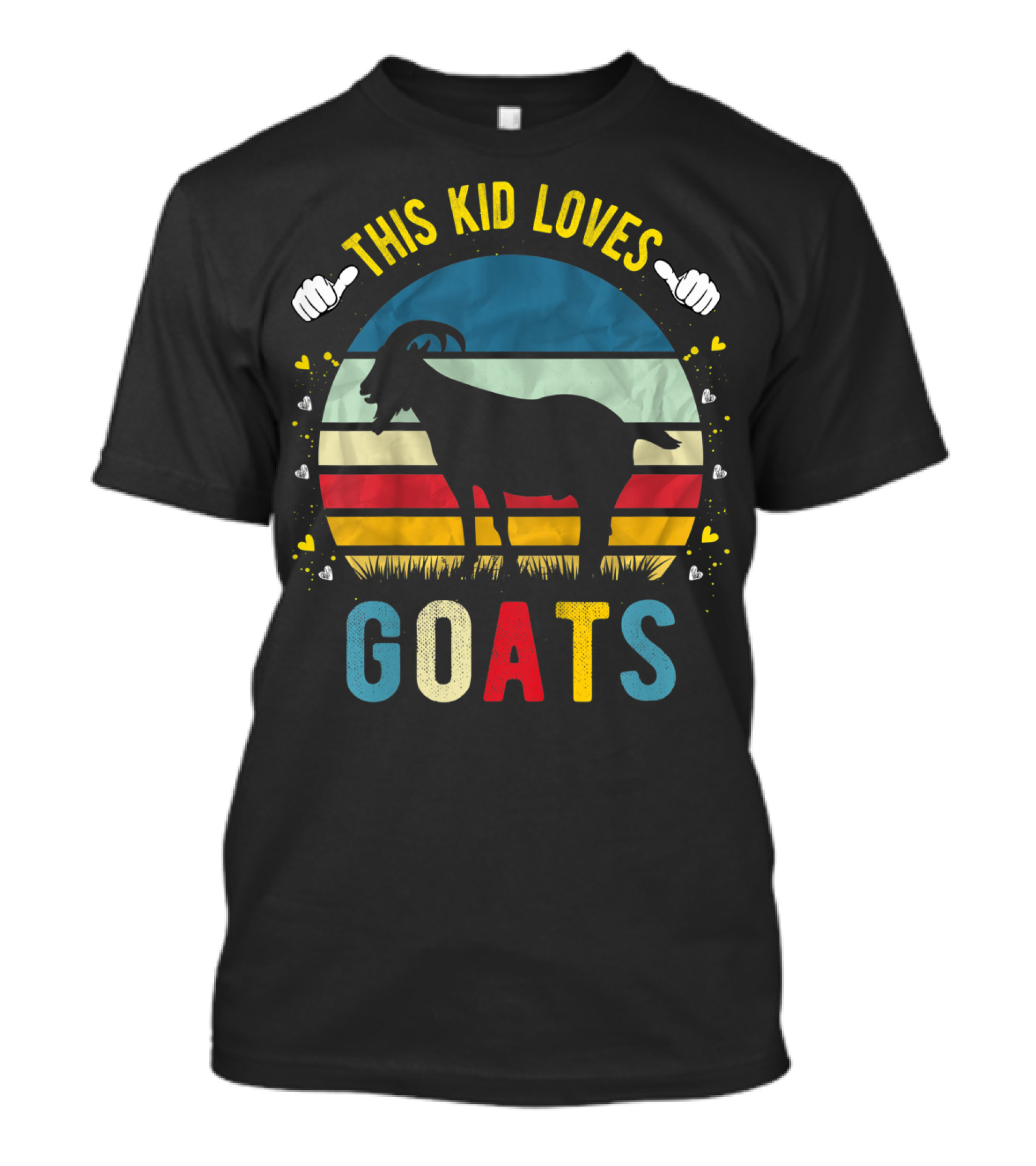 This Kid Loves Goats Boys And Girls Retro Goat T-Shirt