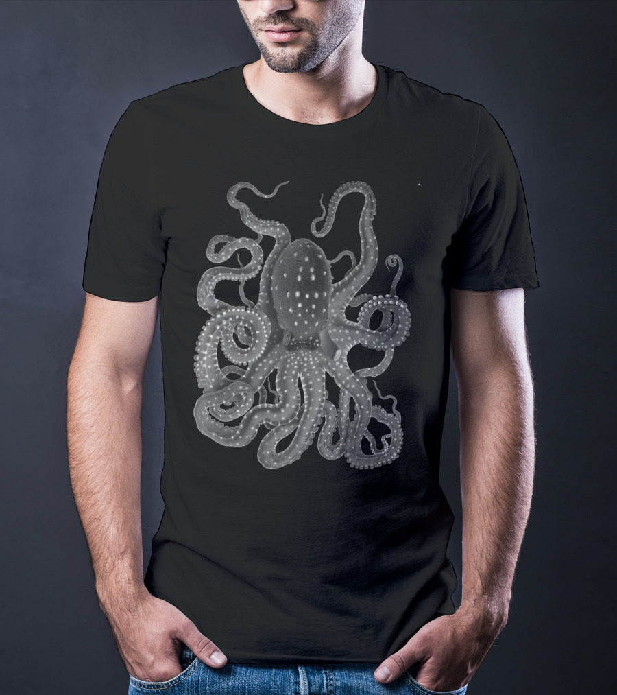 Kraken Black Octopus Squid T-Shirt