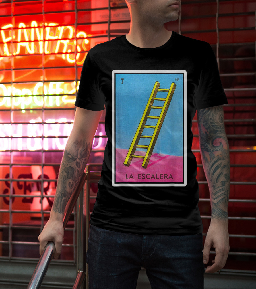 La Escalera Card Number 7 Loteria Mexican Lottery Bingo T-Shirt