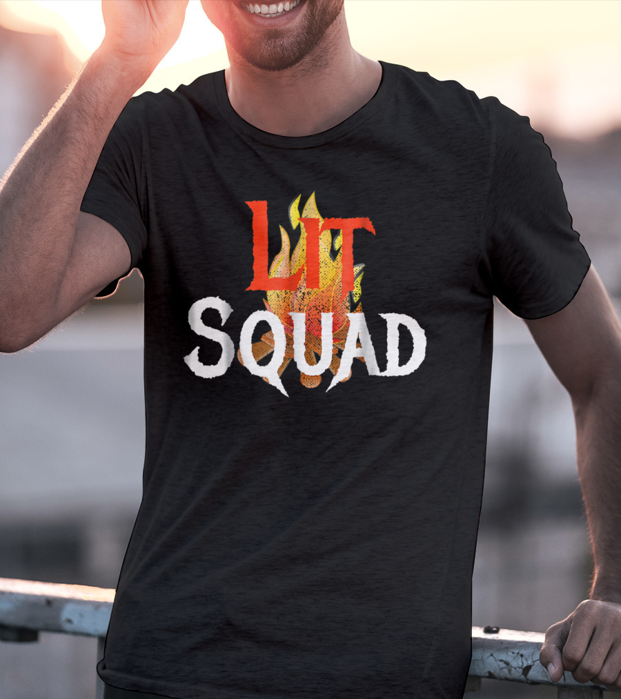 Lit Squad Fire Flames T-Shirt