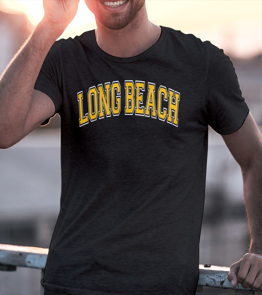 Long Beach Varsity Amber Text Arch T-Shirt