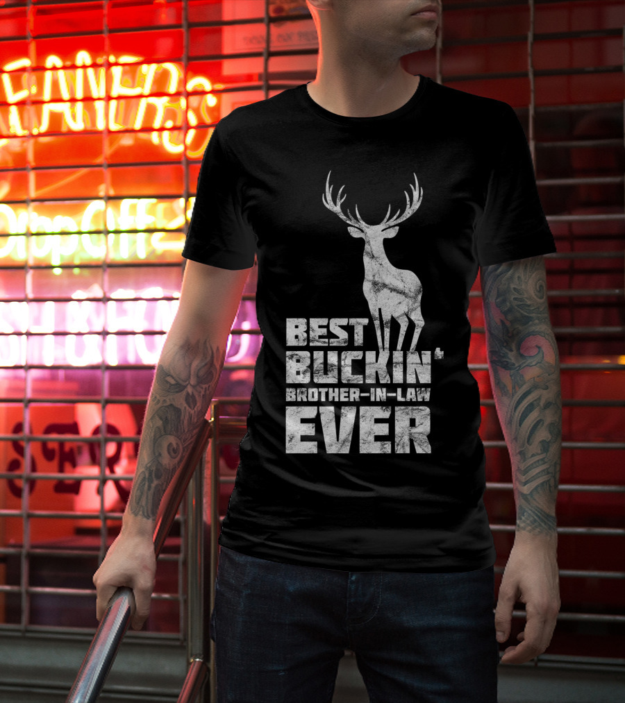 Best Buckin' Brother-in-Law Ever Mens Awesome Buck Deer T-Shirt