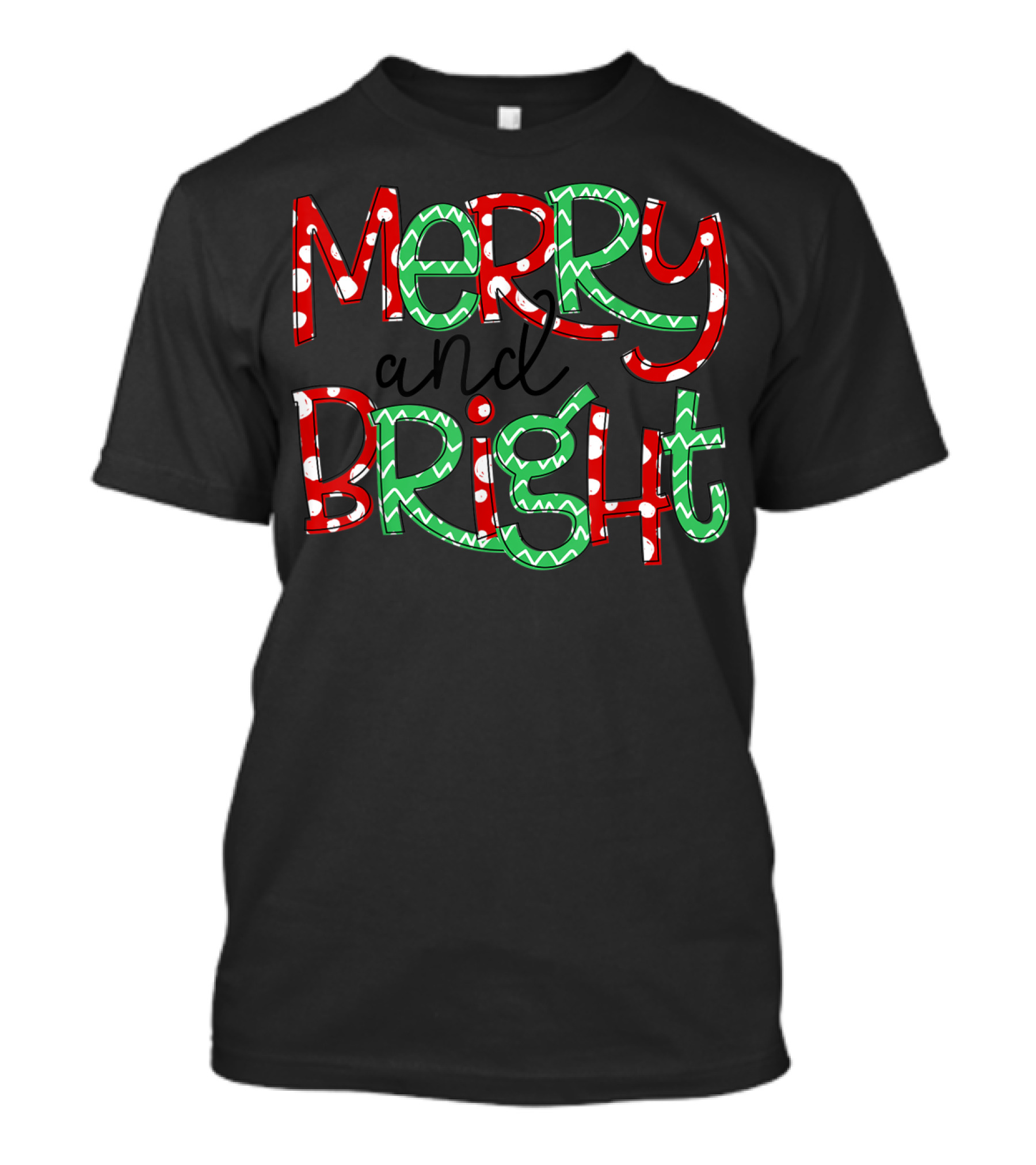Merry And Bright Christmas Polka Dots T-Shirt