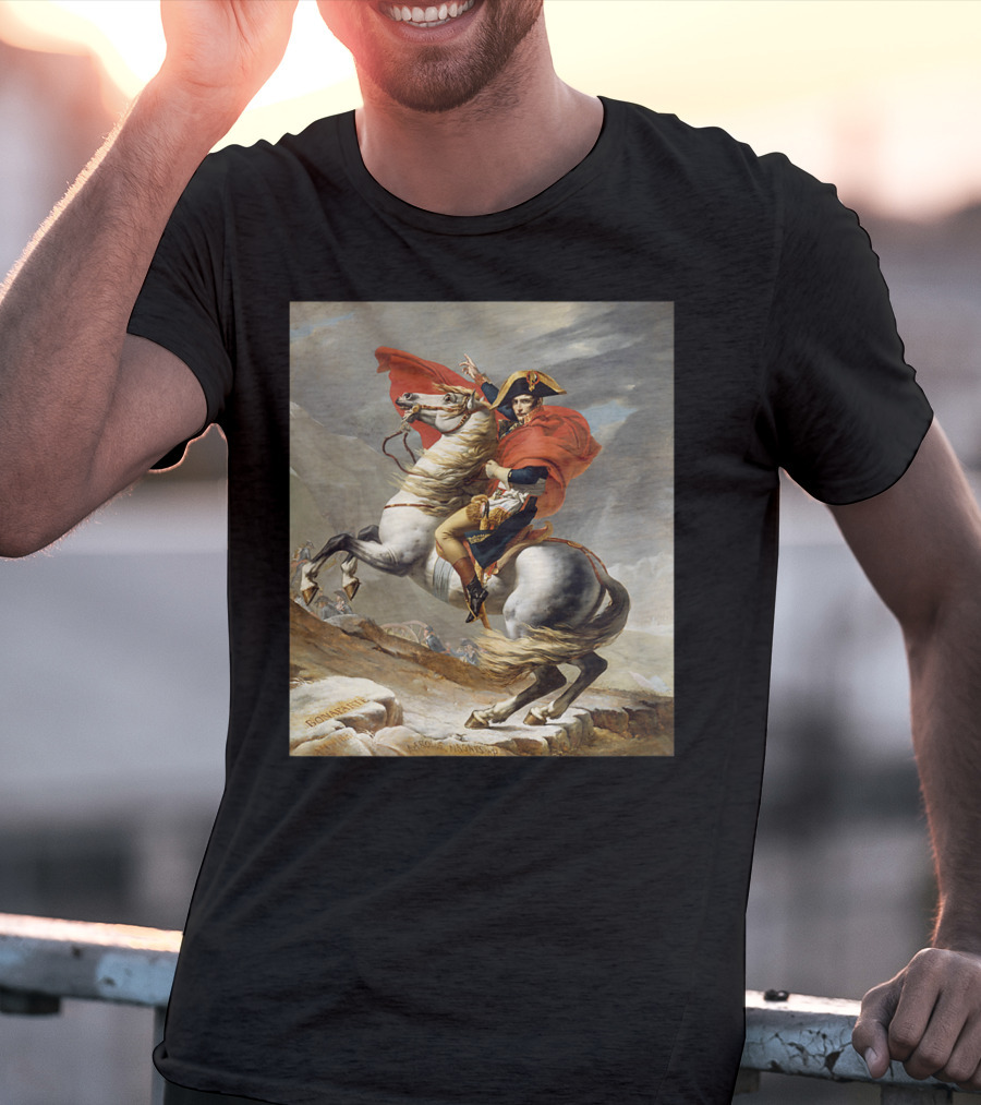 Napoleon Bonaparte Crossing The Alps Iconic Equestrian T-Shirt