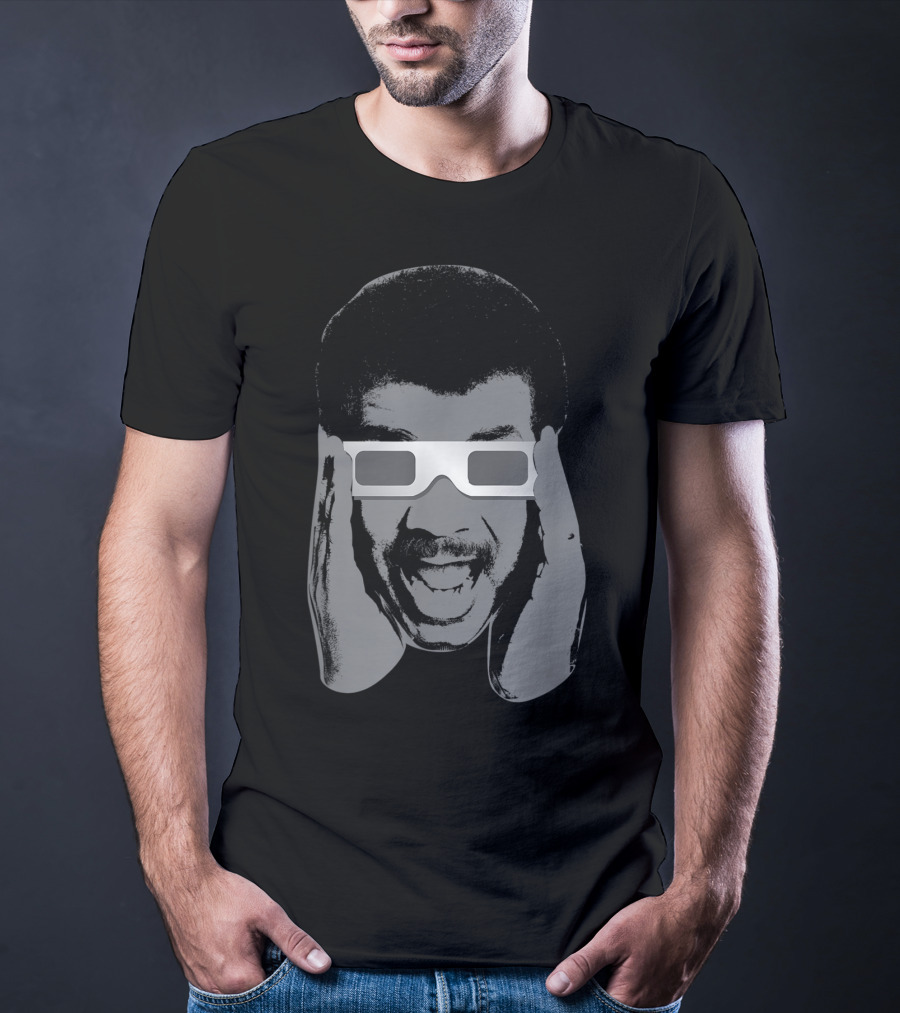 Neil Degrasse Tyson Eclipse Glasses Enthusiast Iconic Expression T-Shirt
