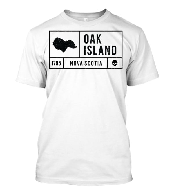 Oak Island 1795 Nova Scotia Map Skull T-Shirt