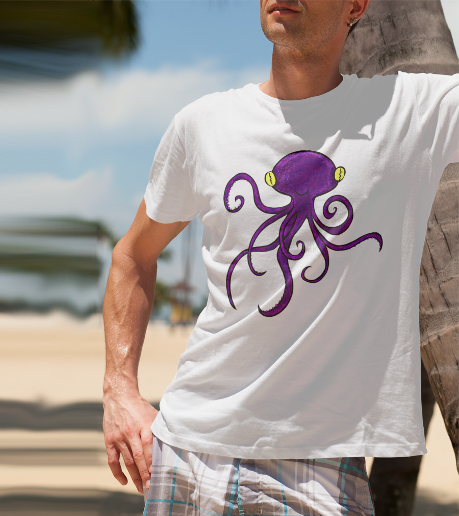 Purple Octopus Whimsical T-Shirt