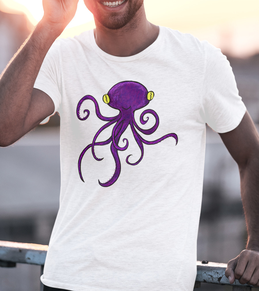 Purple Octopus Whimsical T-Shirt