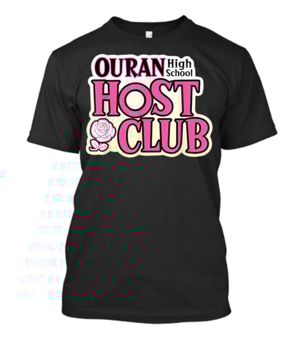 Ouran High School Host Club Anime Series Logo With Rose T-Shirt