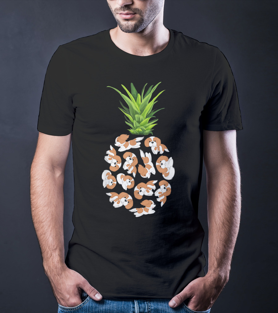 Pineapple Cavalier King Charles Spaniel Summer Pups T-Shirt