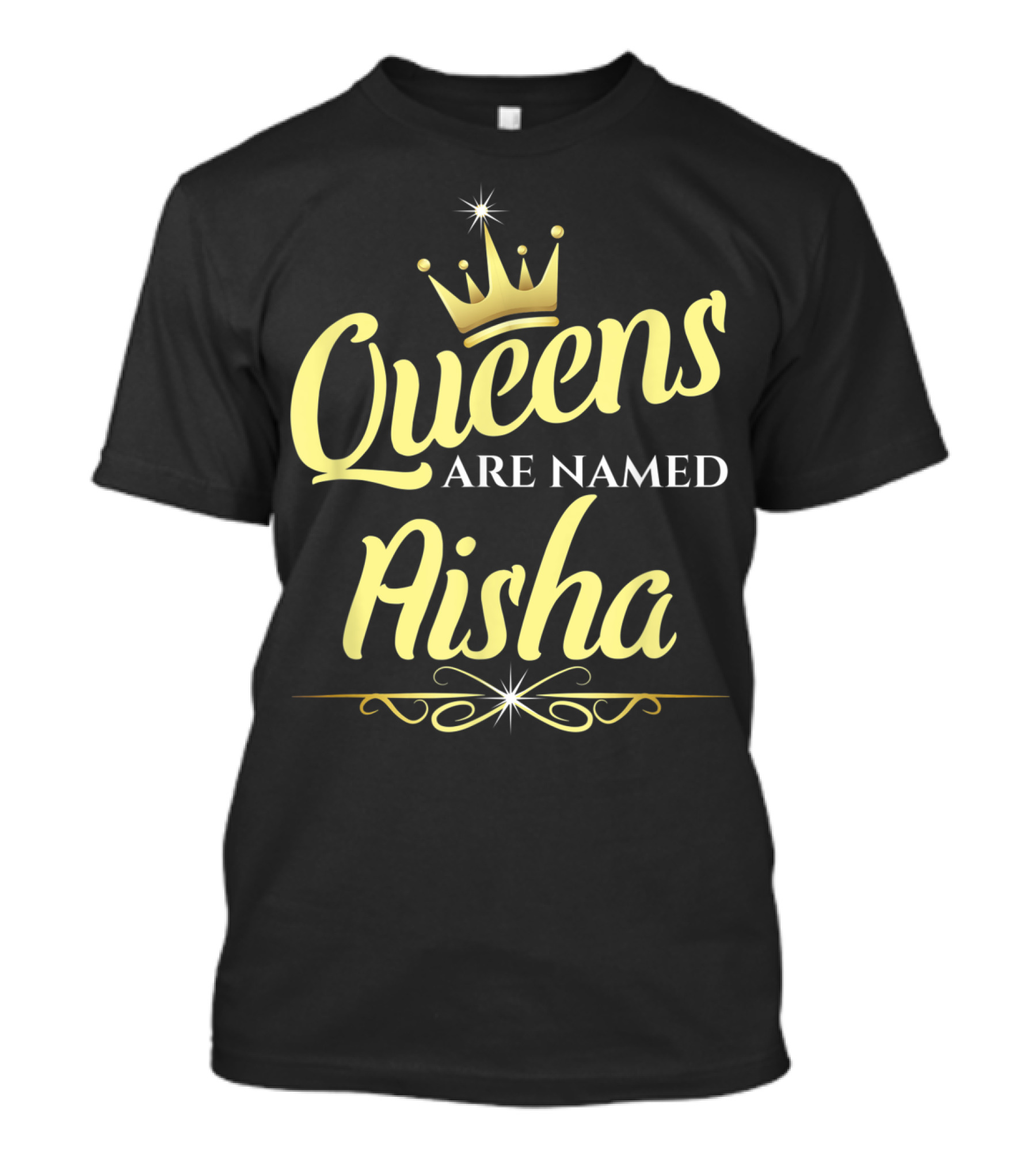 Queens Are Named Aisha Bold Crown Motif T-Shirt
