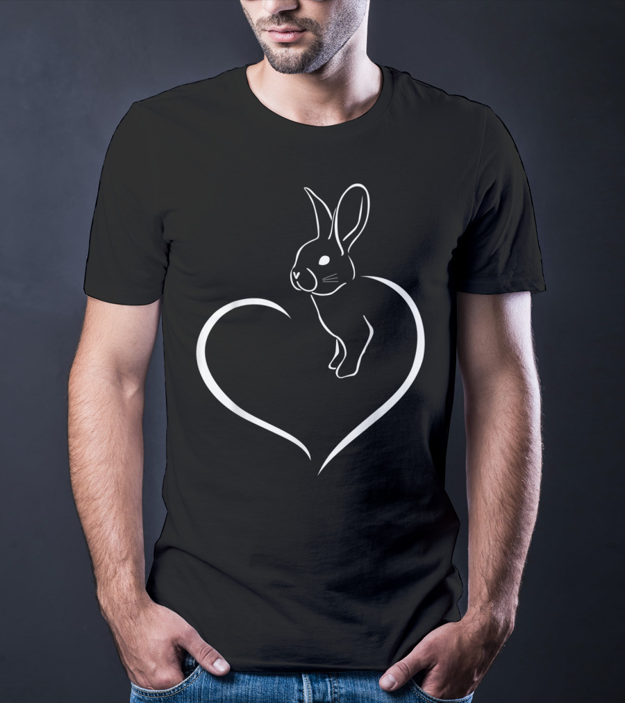Rabbi Rabbit Heart Graphic For Rabbit Lover T-Shirt