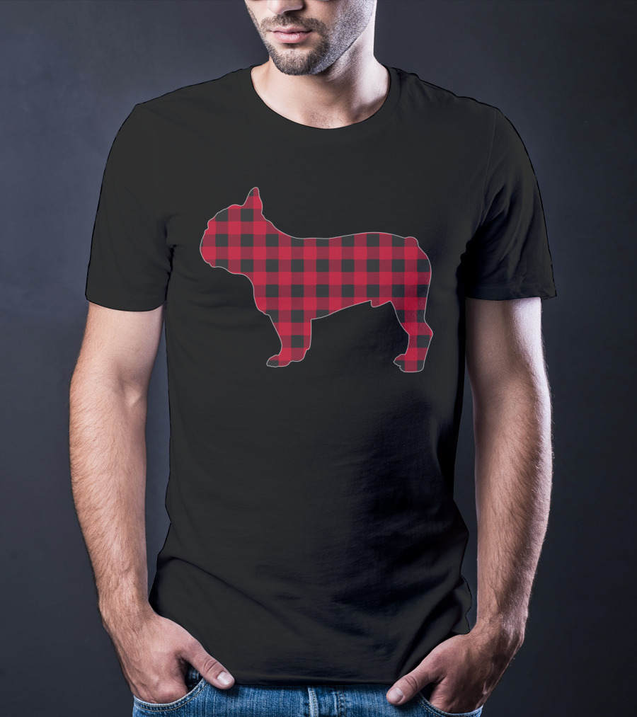 Red Plaid French Bulldog T-Shirt