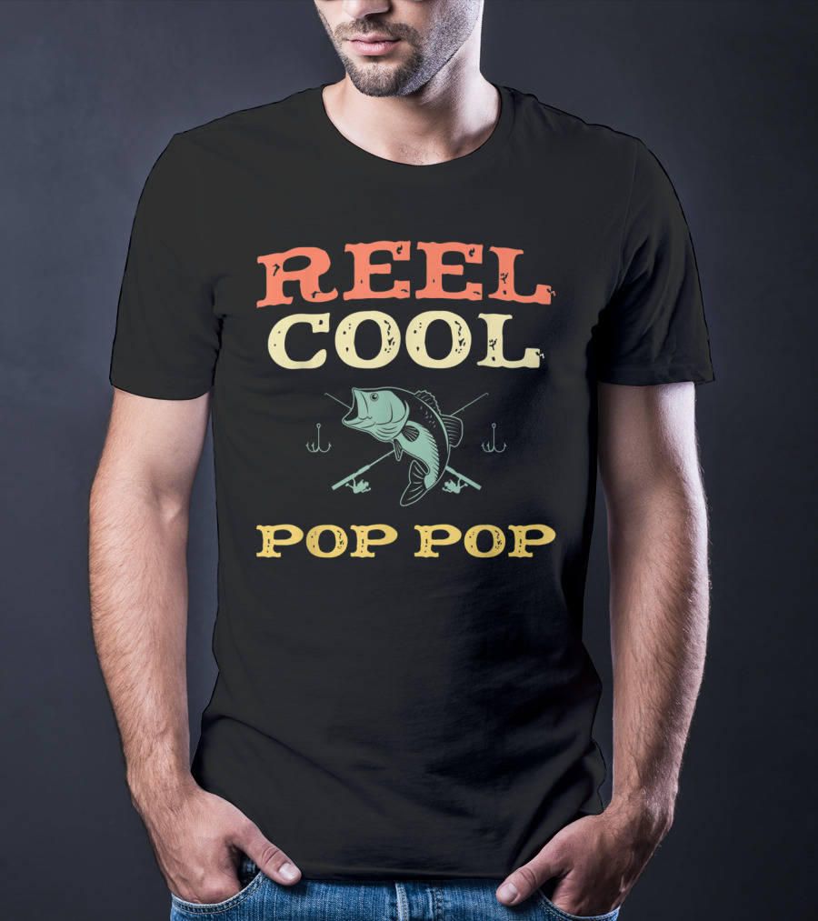 Reel Cool Pop Pop Fishing Bass Hooks T-Shirt