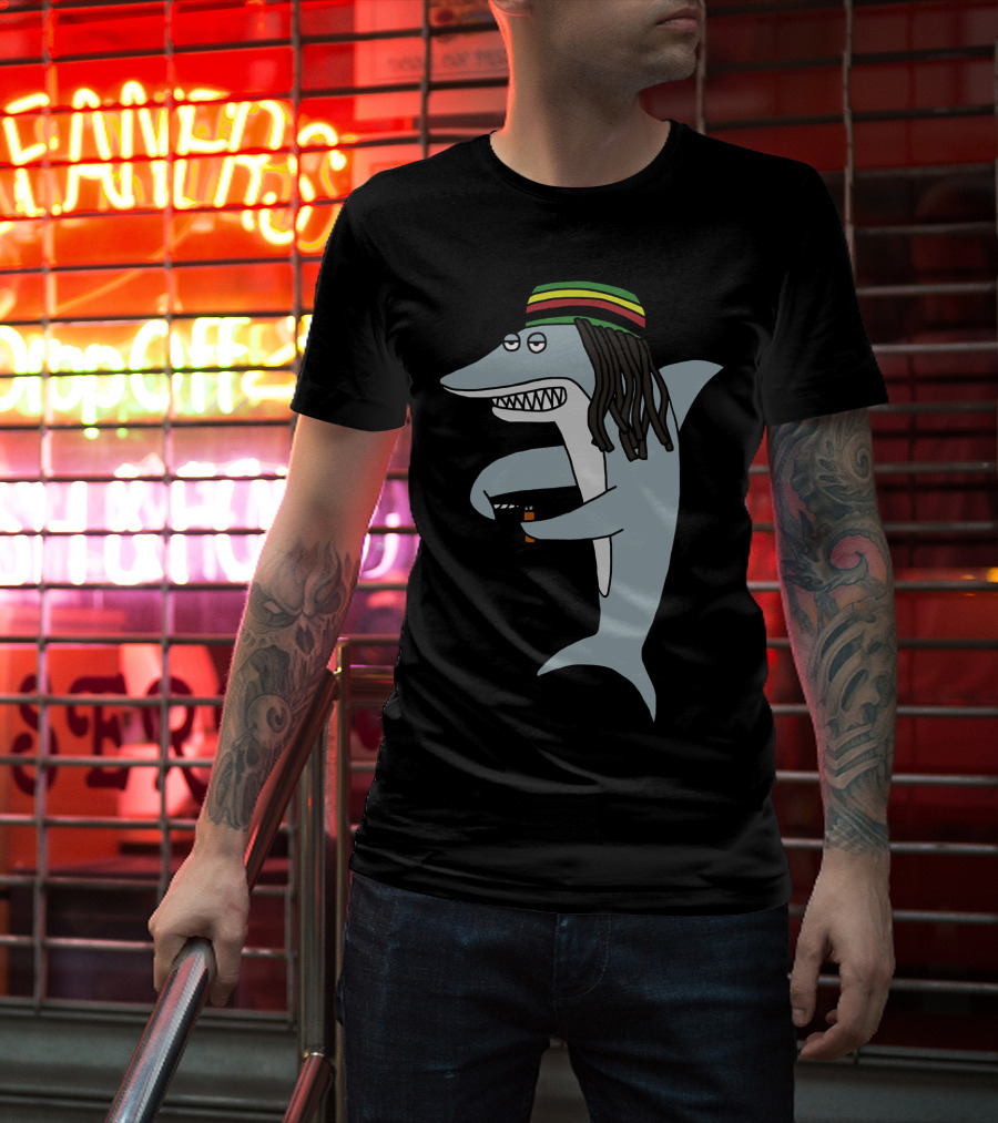 Reggae Shark Dreadlock Rastafarian T-Shirt