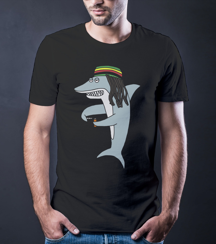 Reggae Shark Dreadlock Rastafarian T-Shirt