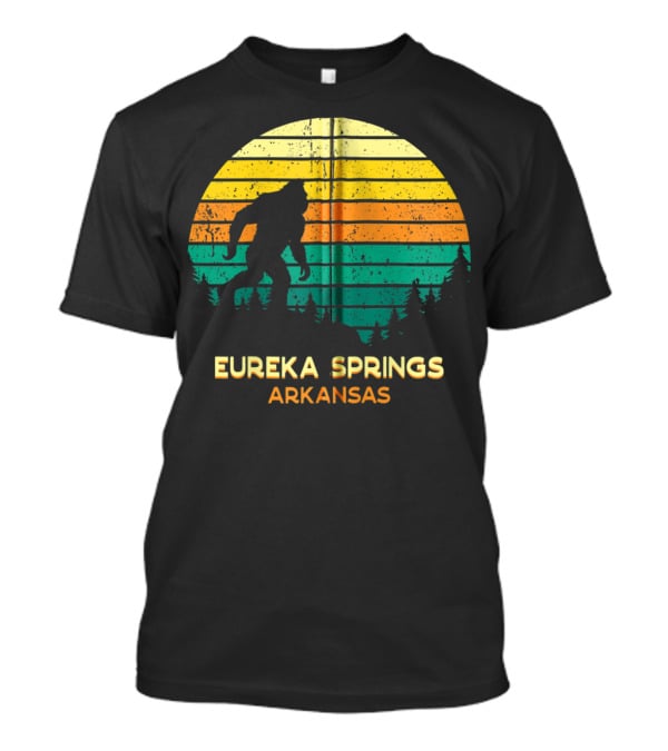 Eureka Springs Arkansas Retro Bigfoot Silhouette Sunset T-Shirt