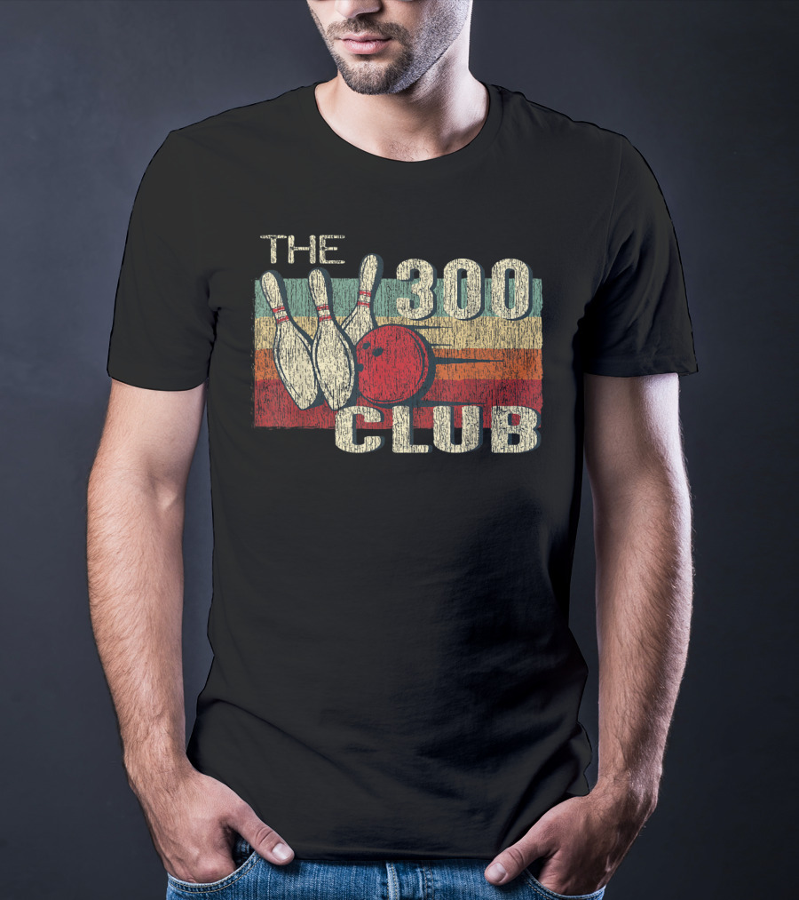 The 300 Club Perfect Bowling Game Retro T-Shirt