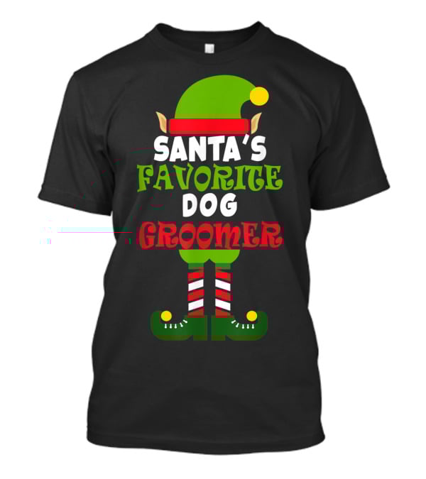 Santa's Favorite Dog Groomer Elf Costume T-Shirt