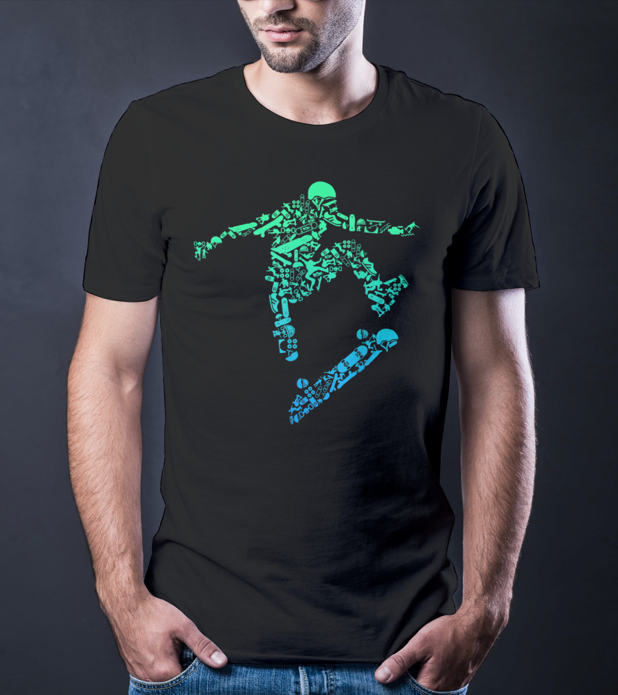 Skater Skateboarding Gear Helmet Skateboard Tricks Iconic T-Shirt