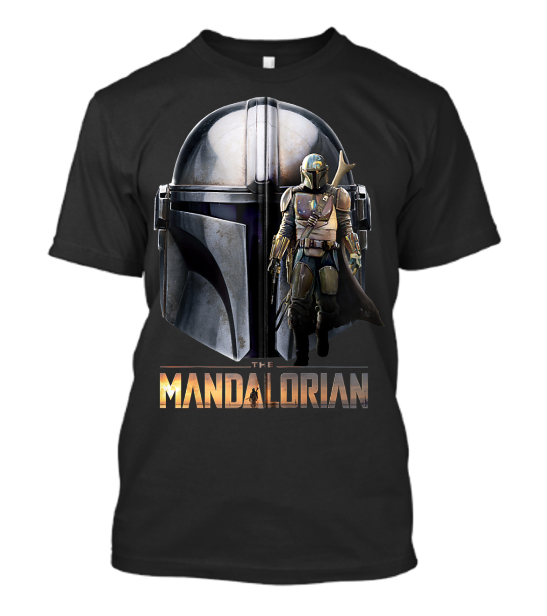 Star Wars The Mandalorian Helmet And Bounty Hunter Armor T-Shirt