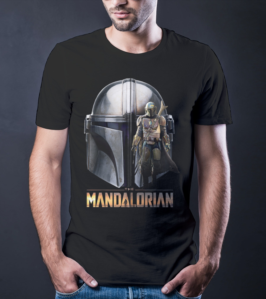 Star Wars The Mandalorian Helmet And Bounty Hunter Armor T-Shirt