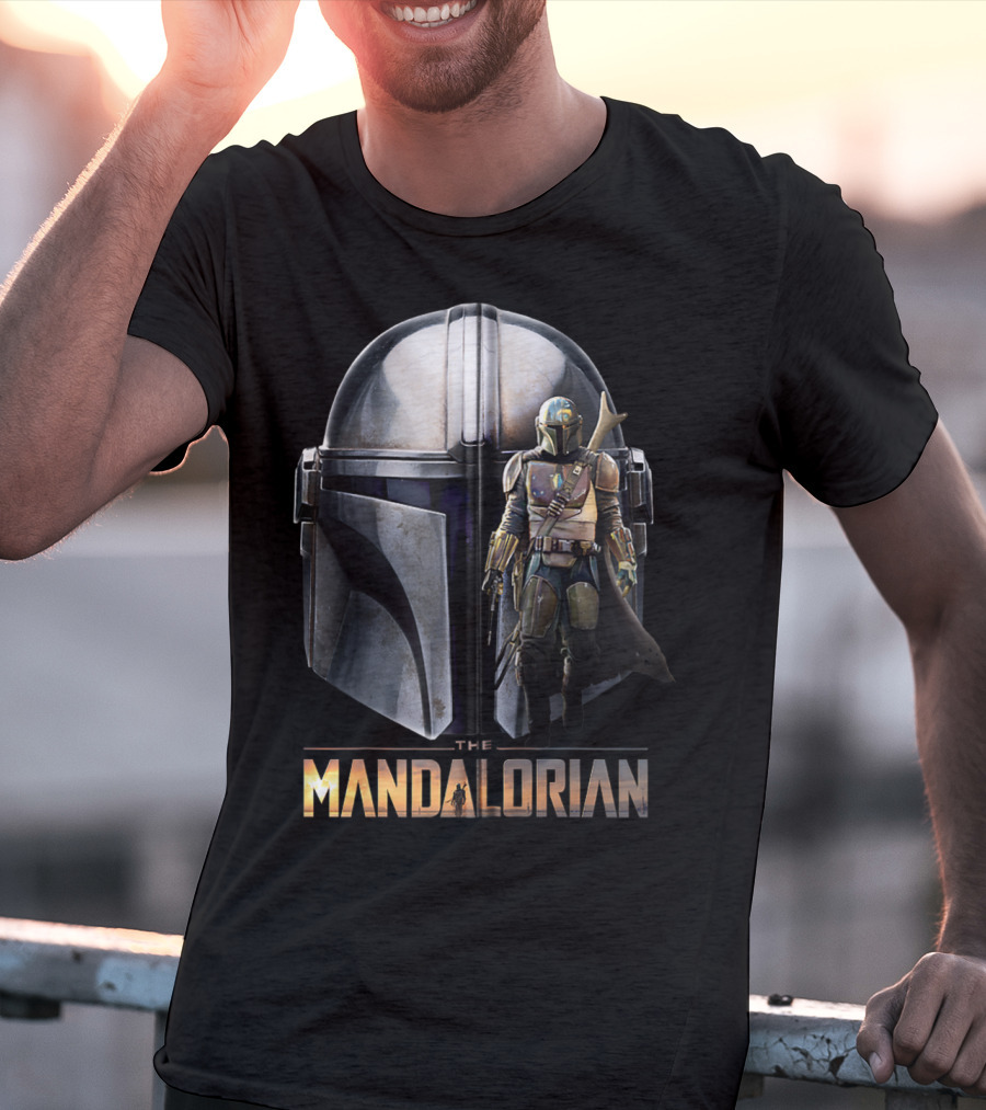 Star Wars The Mandalorian Helmet And Bounty Hunter Armor T-Shirt