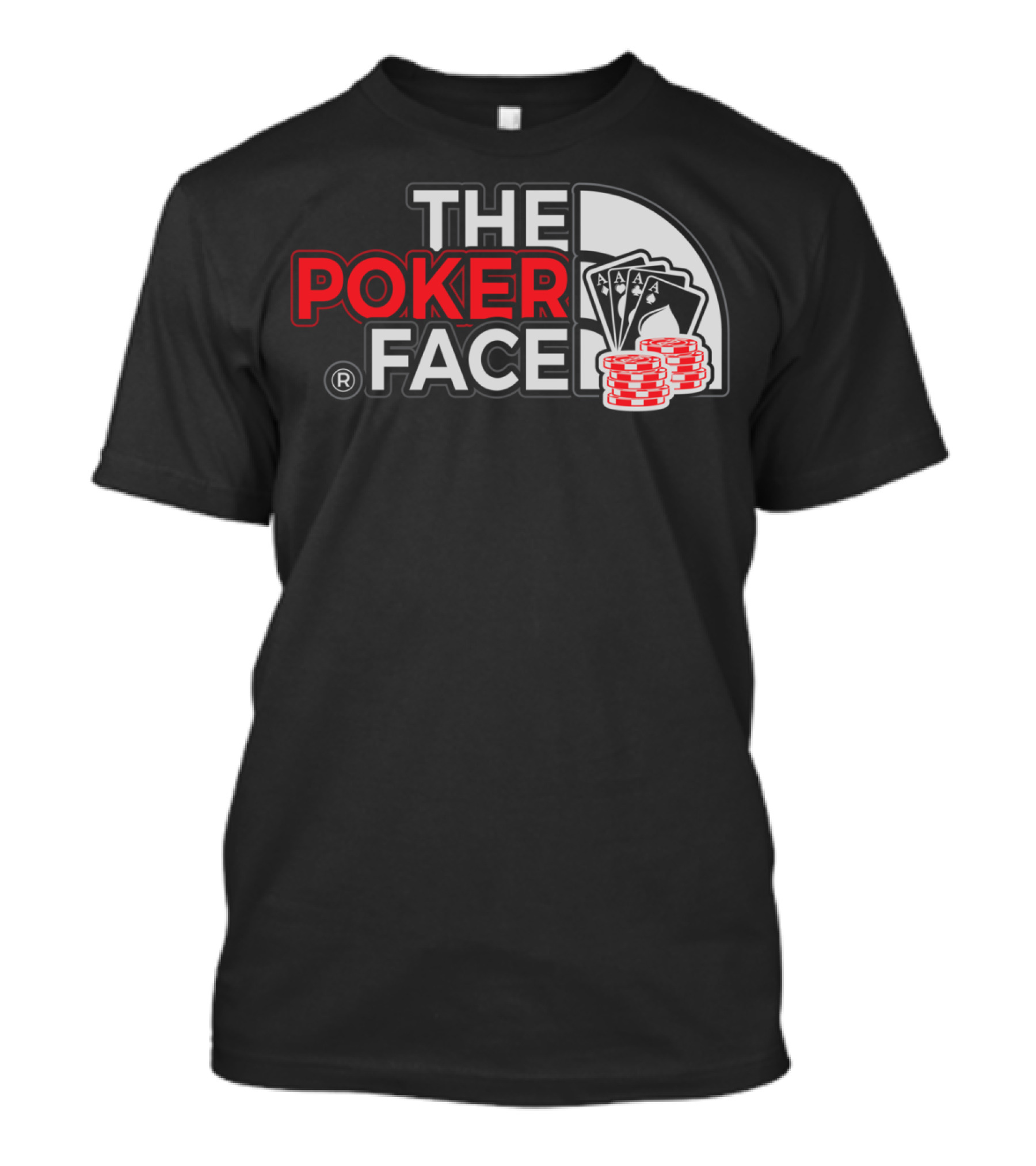 THE POKER FACE Card Player Aces And Chips T-Shirt