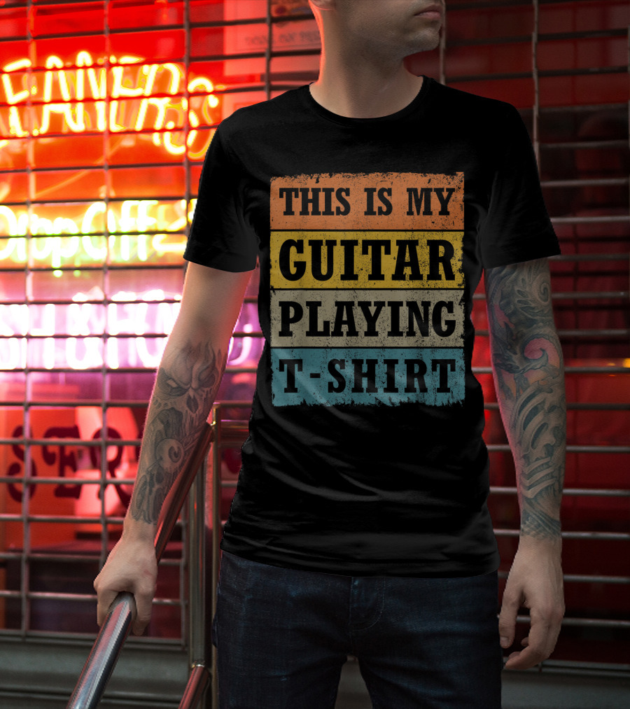 This Is My Guitar Playing T-Shirt Vintage Music T-Shirt