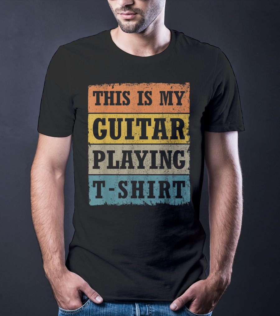 This Is My Guitar Playing T-Shirt Vintage Music T-Shirt