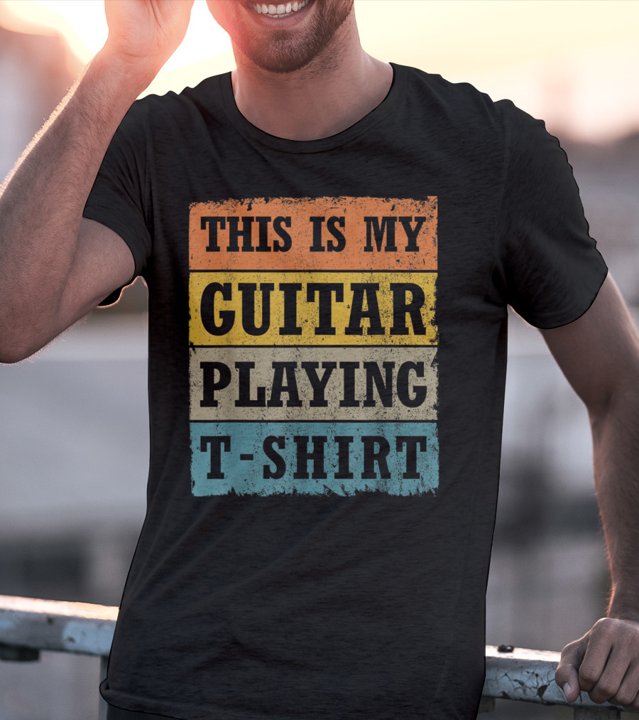 This Is My Guitar Playing T-Shirt Vintage Music T-Shirt