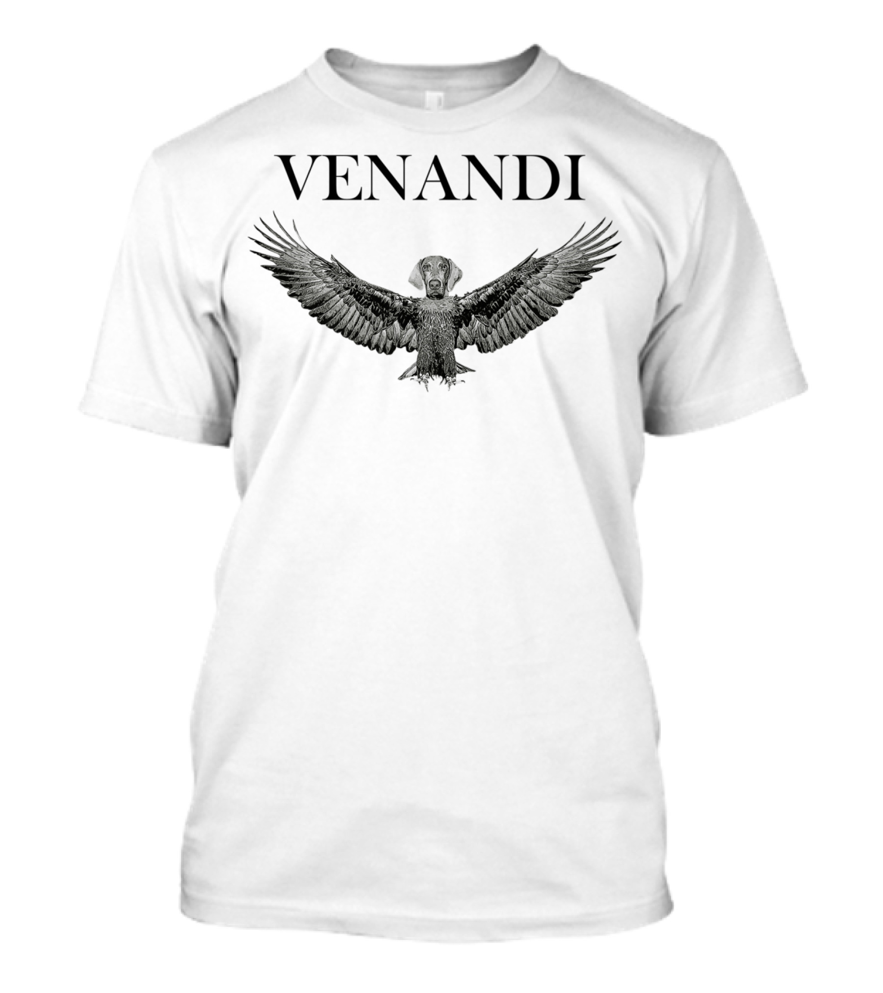 VENANDI Dog With Bird Wings T-Shirt