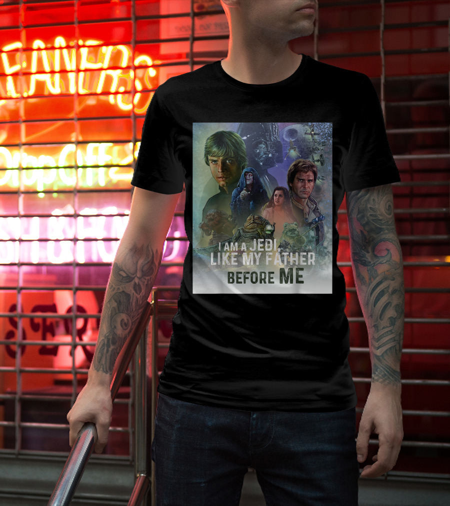 I Am A Jedi Like My Father Before Me Star Wars Celebration Return Of The Jedi Mural T-Shirt