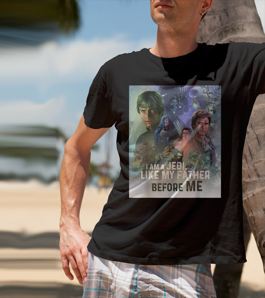 I Am A Jedi Like My Father Before Me Star Wars Celebration Return Of The Jedi Mural T-Shirt