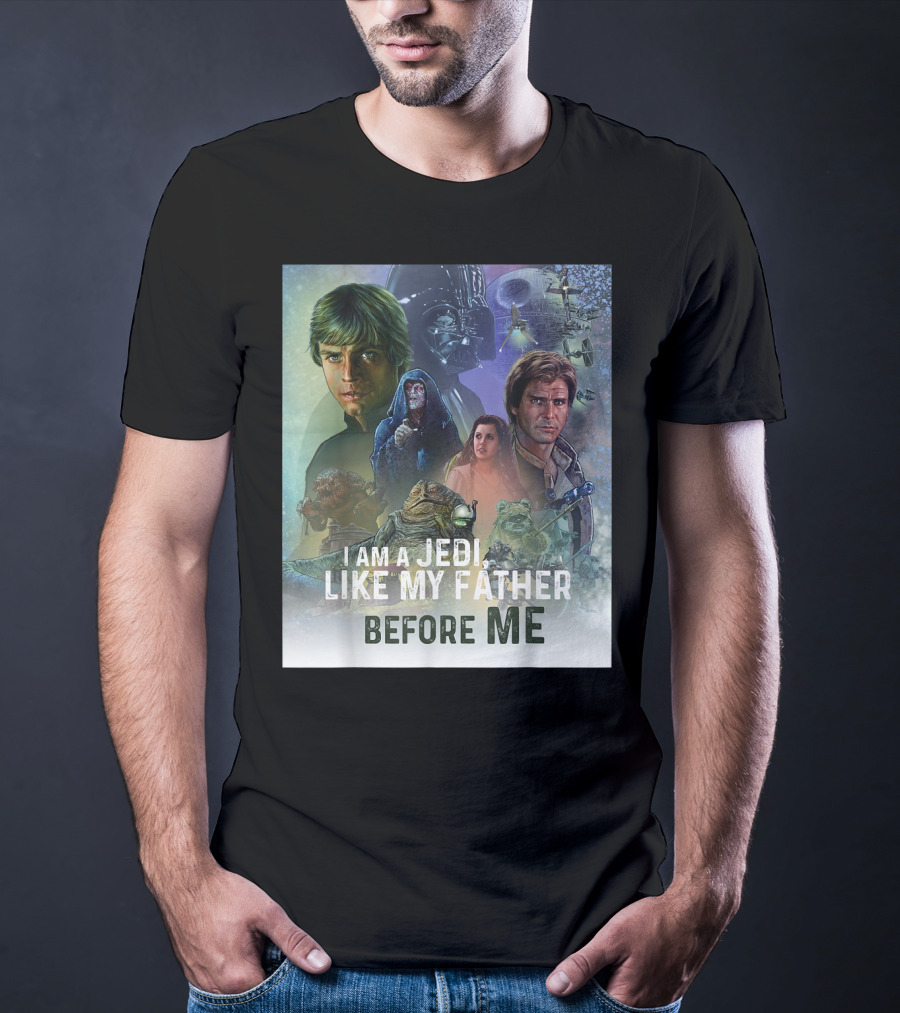 I Am A Jedi Like My Father Before Me Star Wars Celebration Return Of The Jedi Mural T-Shirt