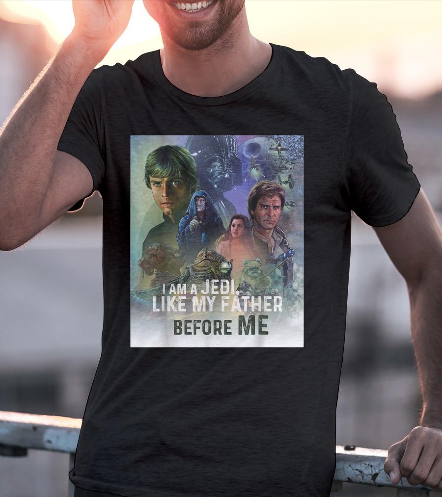 I Am A Jedi Like My Father Before Me Star Wars Celebration Return Of The Jedi Mural T-Shirt