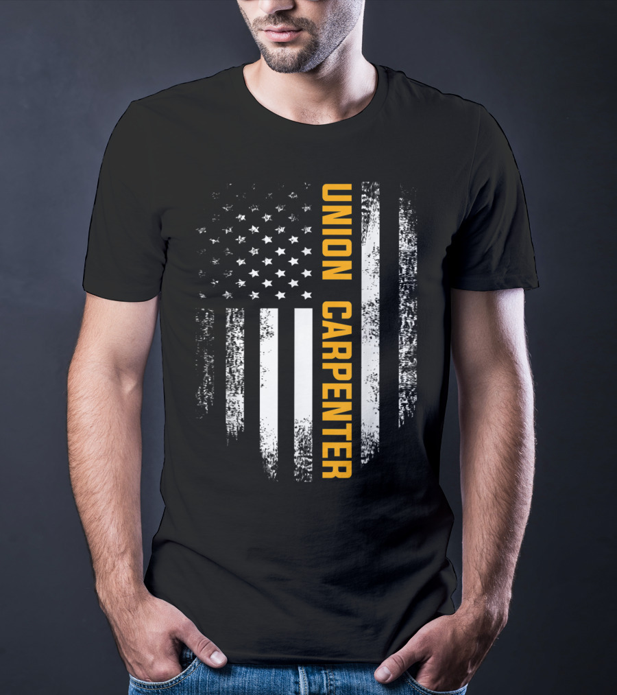 Union Carpenter Vintage American USA Flag Cool T-Shirt